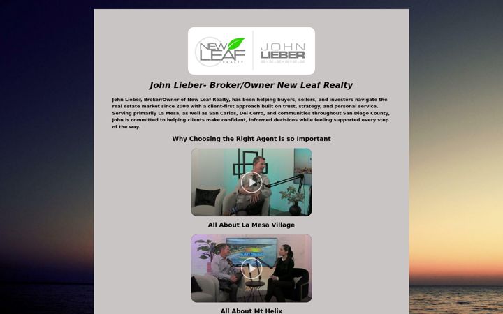 Screenshot of johnlieber.com