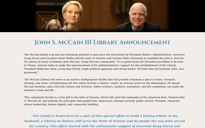 Screenshot of johnmccain.com