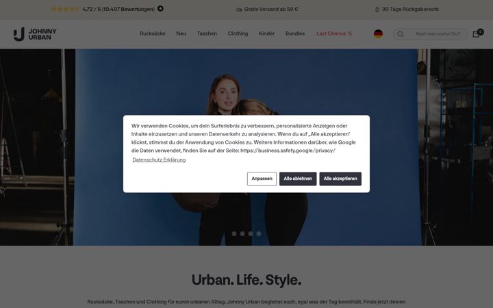 Screenshot of johnny-urban.de