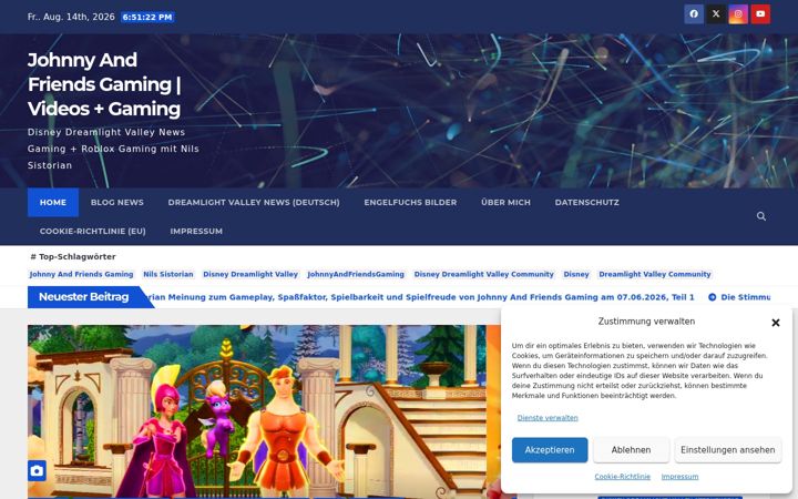 Screenshot of johnnyandfriendsgaming.com