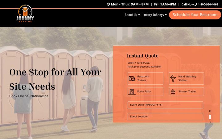 Screenshot of johnnyanytime.com