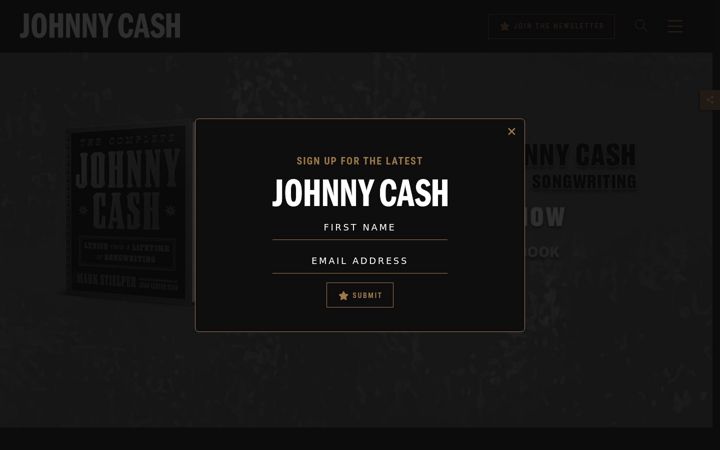 Screenshot of johnnycash.com