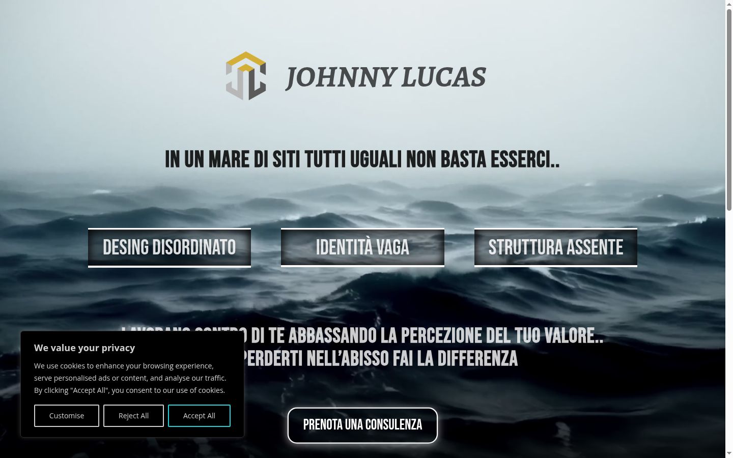 Screenshot of the consent banner shown before any interaction