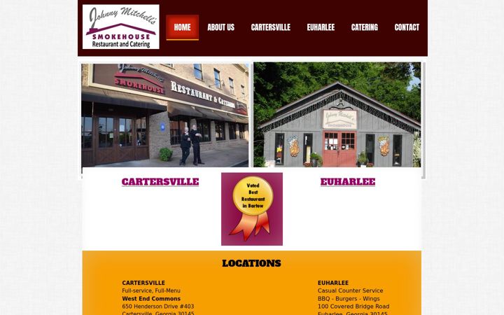 Screenshot of johnnymitchellssmokehouse.com