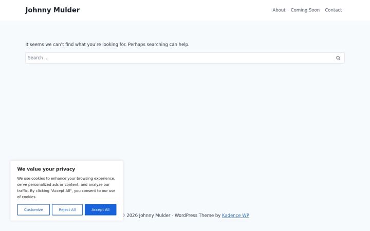 Screenshot of johnnymulder.com