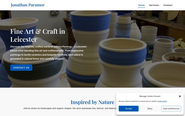 Screenshot of johnnyparamor.co.uk