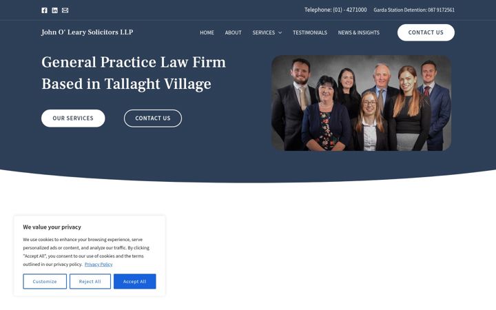 Screenshot of johnolearysolicitors.com