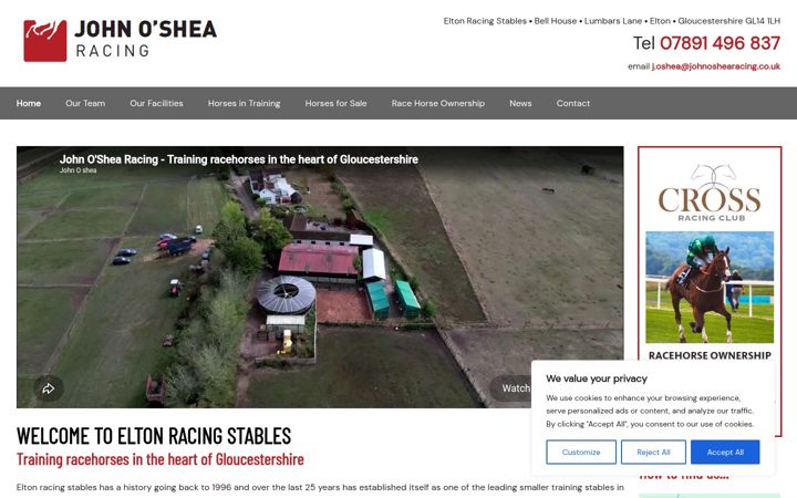 Screenshot of johnoshearacing.co.uk