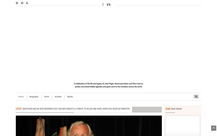 Screenshot of johnpilger.com