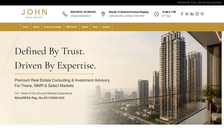 Screenshot of johnrealestate.in