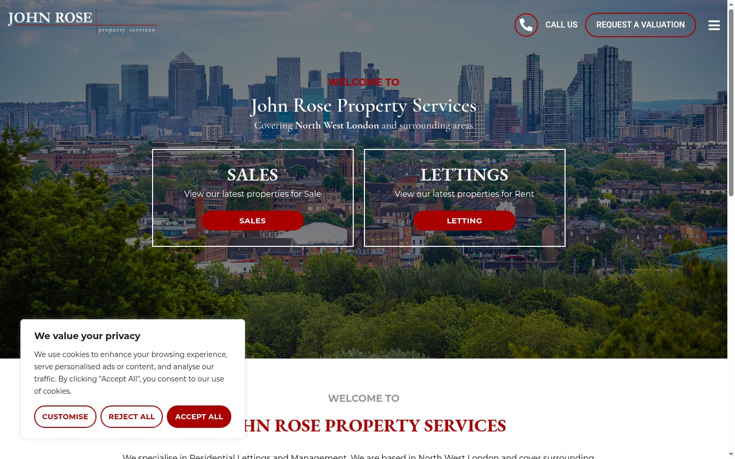 Screenshot of the consent banner shown before any interaction
