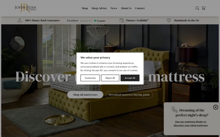 Screenshot of johnryanbydesign.co.uk