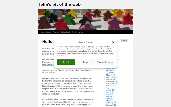 Screenshot of johnshepherd.me.uk