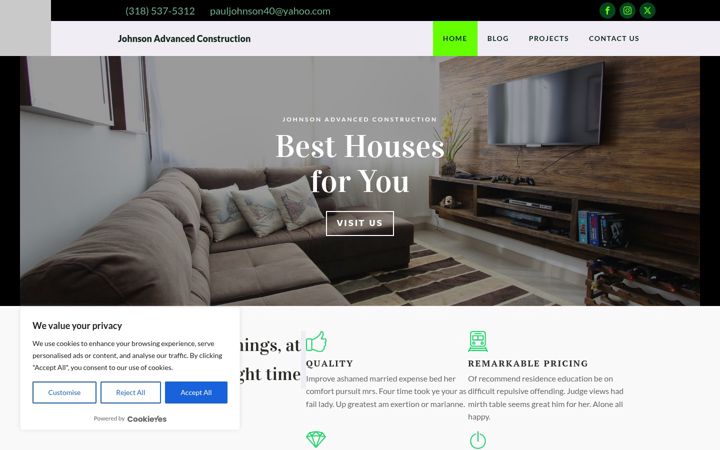 Screenshot of johnsonadvancedconstructionllc.com