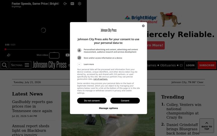 Screenshot of johnsoncitypress.com