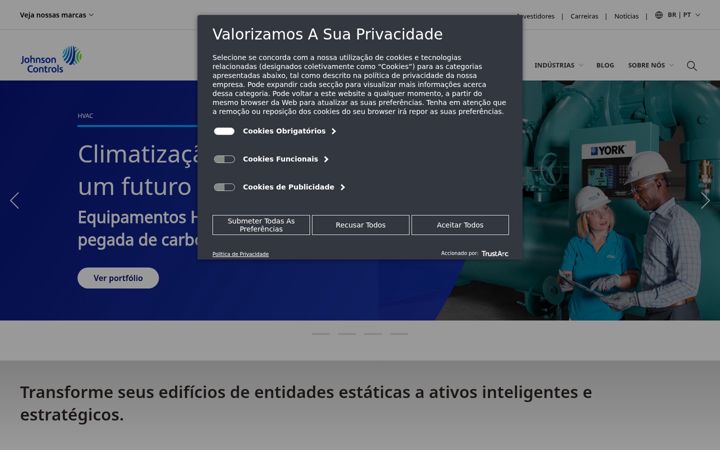 Screenshot of johnsoncontrols.com.br