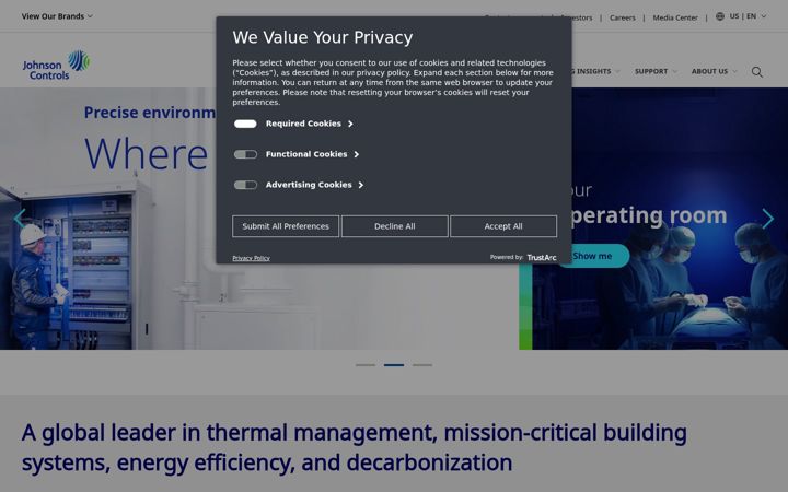 Screenshot di johnsoncontrols.com