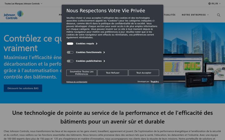 Screenshot of johnsoncontrols.fr