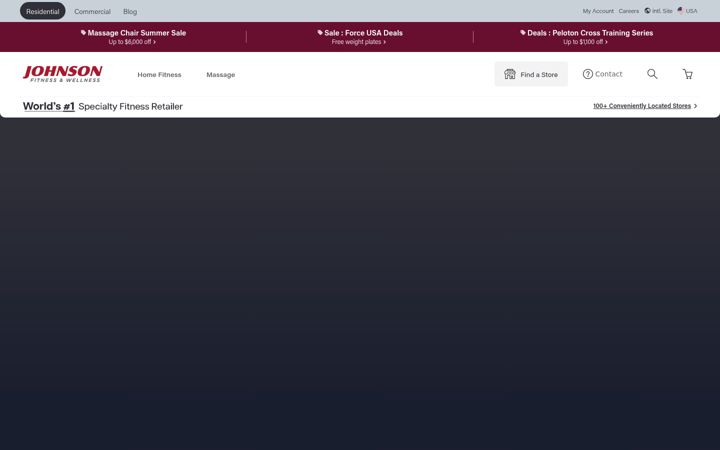 Screenshot of johnsonfitness.com