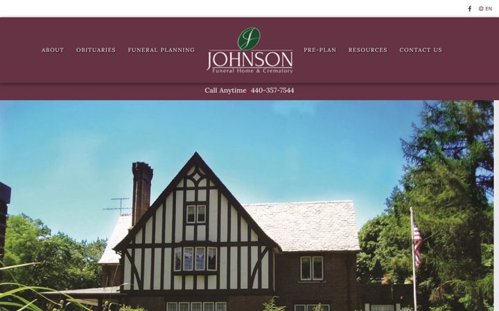 Screenshot of johnsonfuneralservices.net