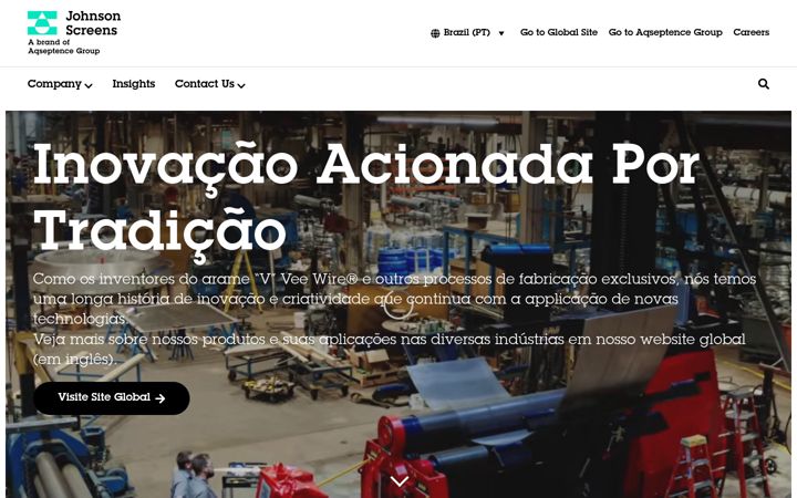 Screenshot of johnsonscreens.com.br
