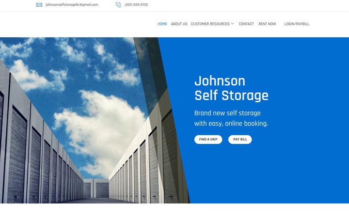 Screenshot του johnsonselfstoragehancock.com