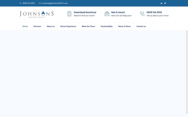 Screenshot of johnsonslablogistics.co.uk