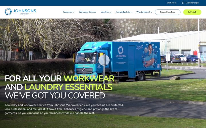 Screenshot of johnsonsworkwear.com