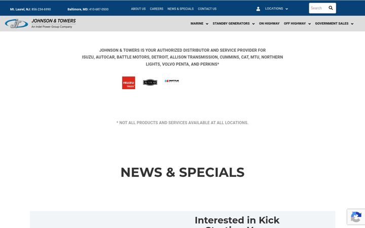 Screenshot of johnsontowers.com