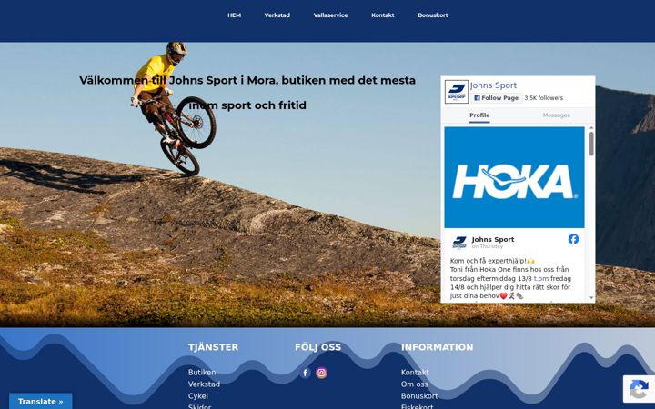 Screenshot of johnssport.se