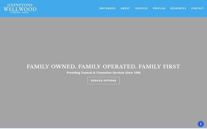 Screenshot of johnstonsfuneralhome.com