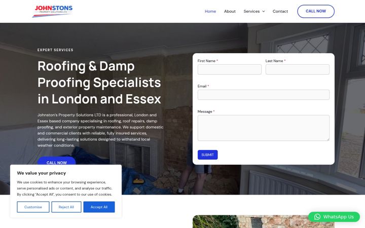 Screenshot of johnstonspropertysolutions.co.uk