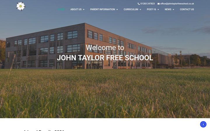Screenshot of johntaylorfreeschool.co.uk