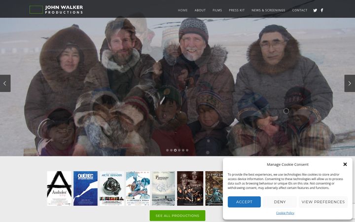 Screenshot of johnwalkerproductions.com