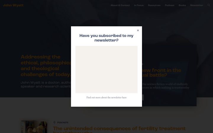 Screenshot of johnwyatt.com