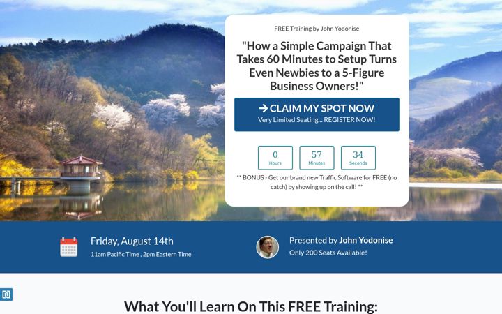 Screenshot of johnyodonisemethod.com