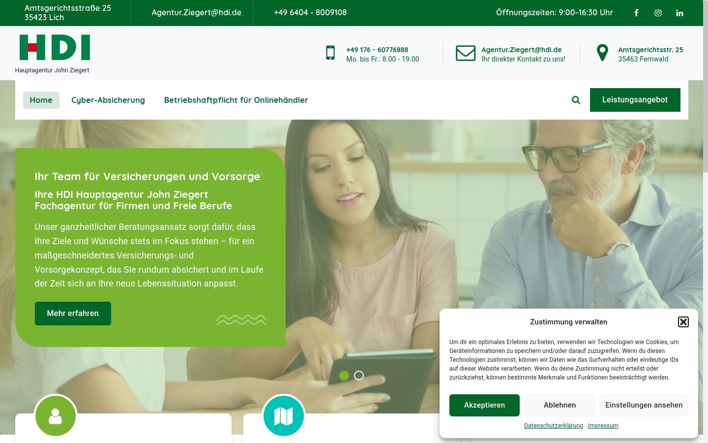 Capture d'écran de la bannière de consentement affichée avant toute interaction