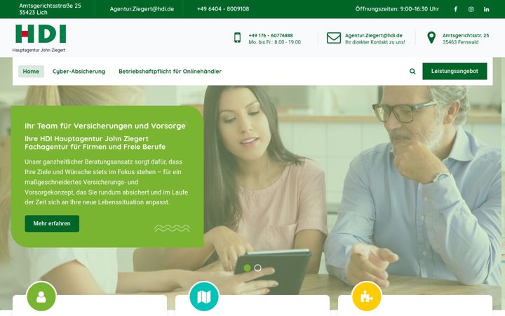 Screenshot of johnziegert.de