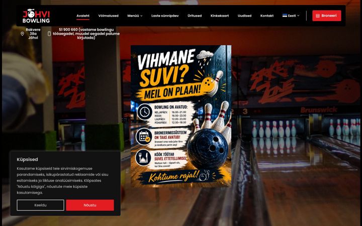 Screenshot of johvibowl.ee