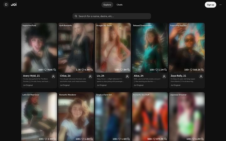 Screenshot of joi.ai