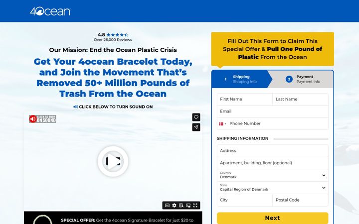 Screenshot of join4ocean.com