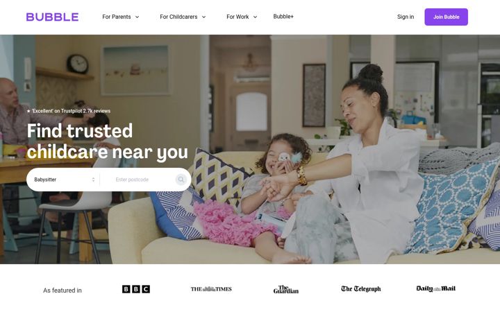 Screenshot of joinbubble.com
