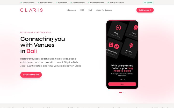 Screenshot of joinclaris.com
