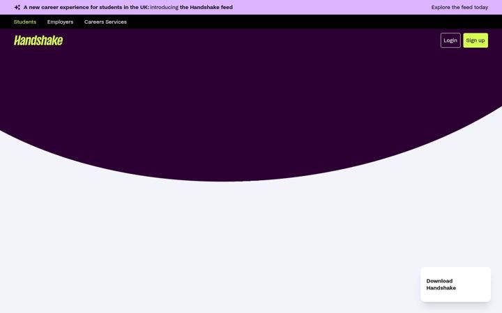 Screenshot of joinhandshake.co.uk