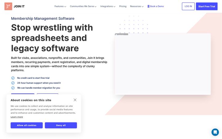 Captura de ecrã de joinit.com