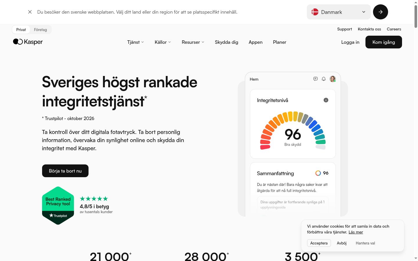 Screenshot van de toestemmingsbanner zoals getoond vóór enige interactie
