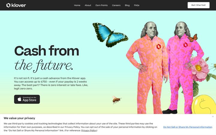 Screenshot of joinklover.com