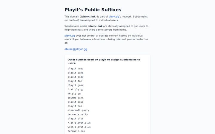 Screenshot of joinmc.link