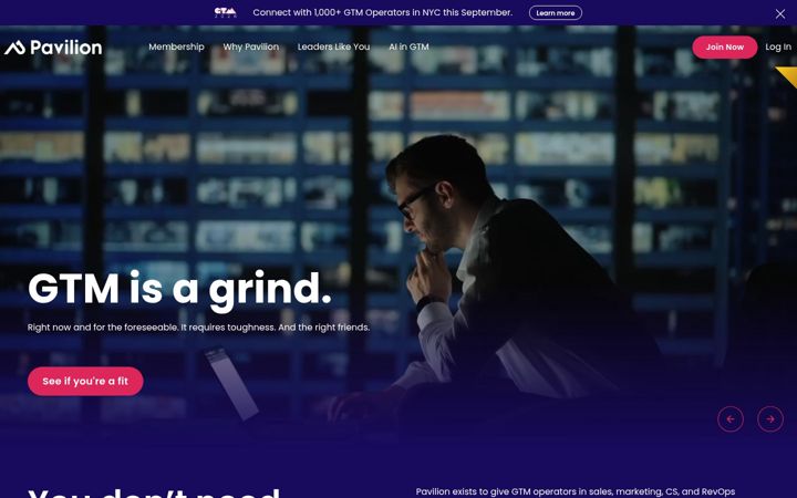 Screenshot of joinpavilion.com