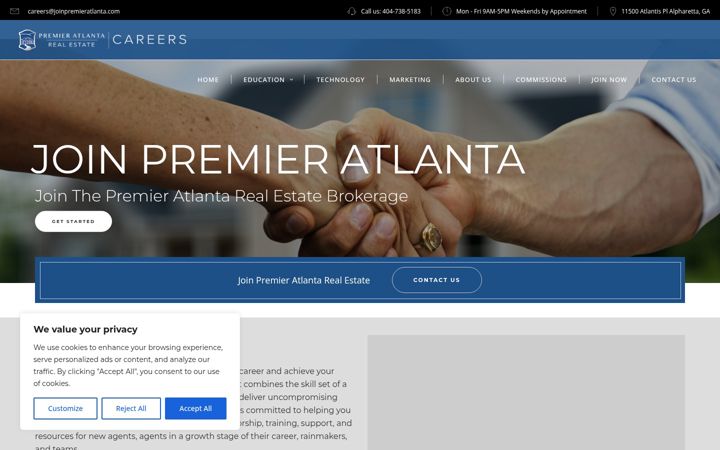 Zrzut ekranu joinpremieratlanta.com